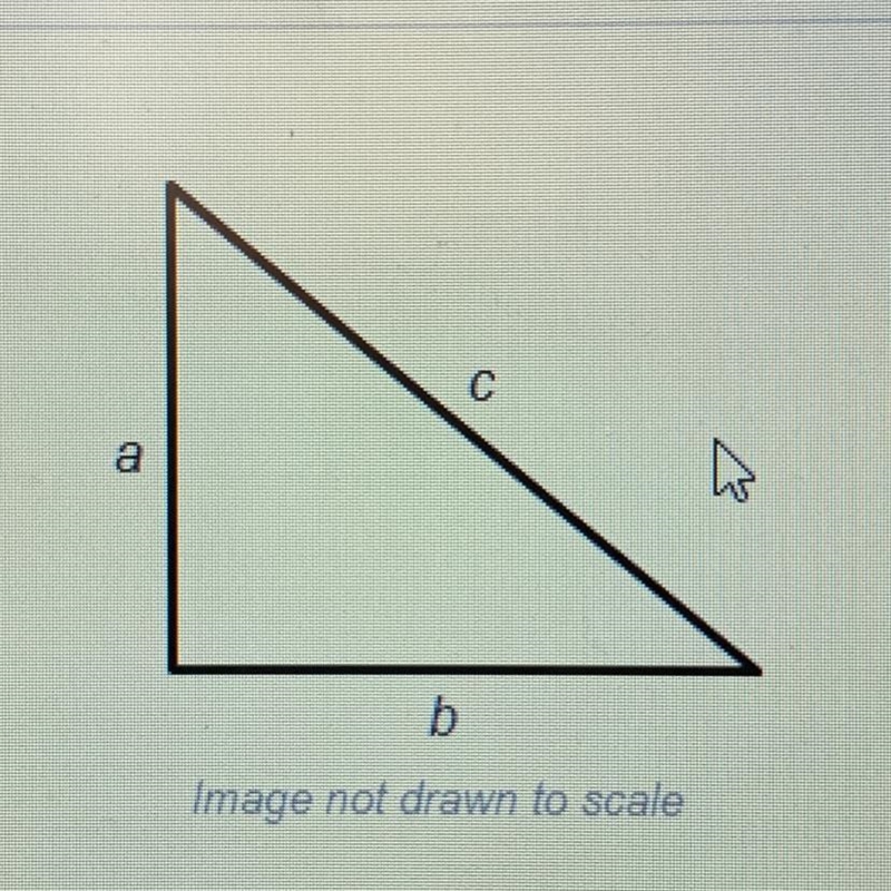 PLEASE HELP!! the triangle above has sides a, b, and c. given that the measurements-example-1