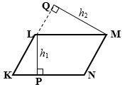 Given: LM ∥ KN, KL ∥ NM LP = h­1 = 5, MQ = h2 = 6 Perimeter of KLMN = 42 Find: Area-example-1