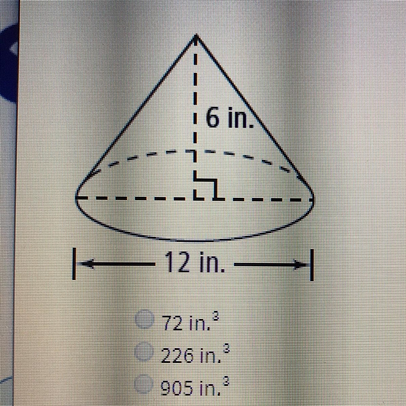 What is the volume of the cone, rounded to the nearest cubic inch?-example-1