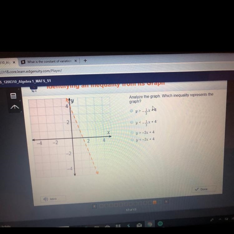 Analyze the graph which inequality represents the graph-example-1