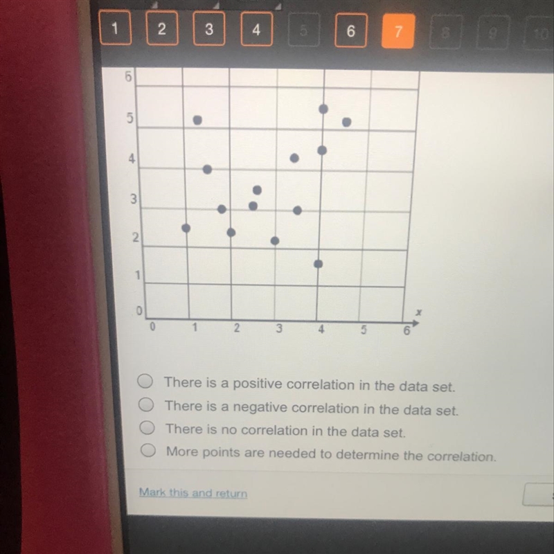 Which describes the correlation shown in the scatterplot?-example-1