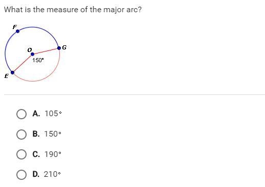 What is the measure of the major arc?-example-1