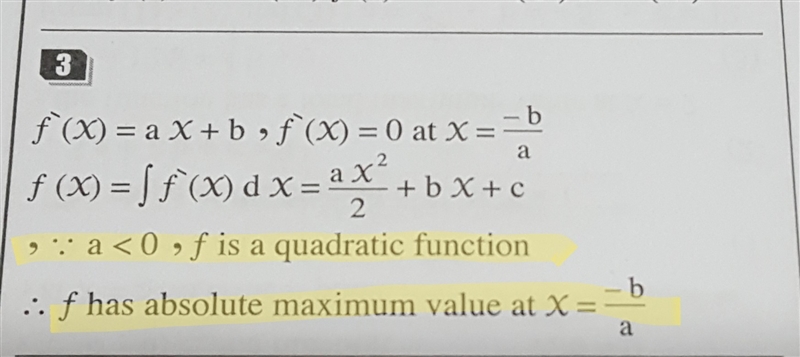 Investigate the existence of a extrema value, what does the markered part mean?-example-1