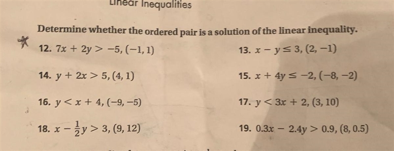 Determine whether the ordered pair is a solution of the linear inequality so basically-example-1