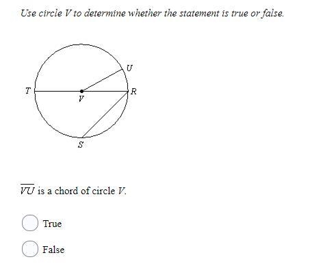 10 POINTS True or False Use circle V to determine whether the statement is true or-example-1