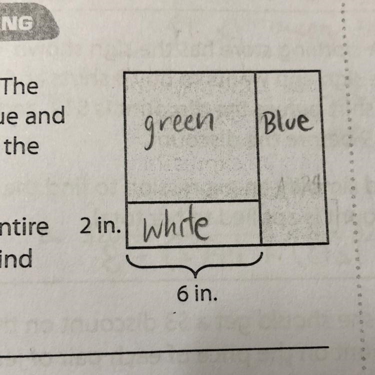 The figure shown is a rectangle. The green shape in the figure is a square. The blue-example-1