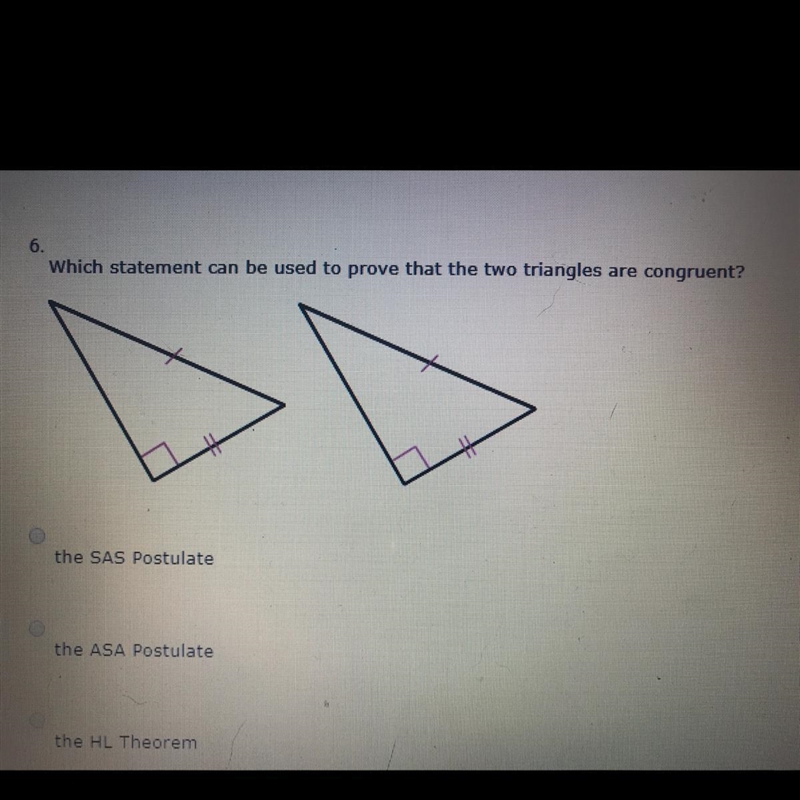 Which statement can be used to prove that the two triangles are congruent?-example-1