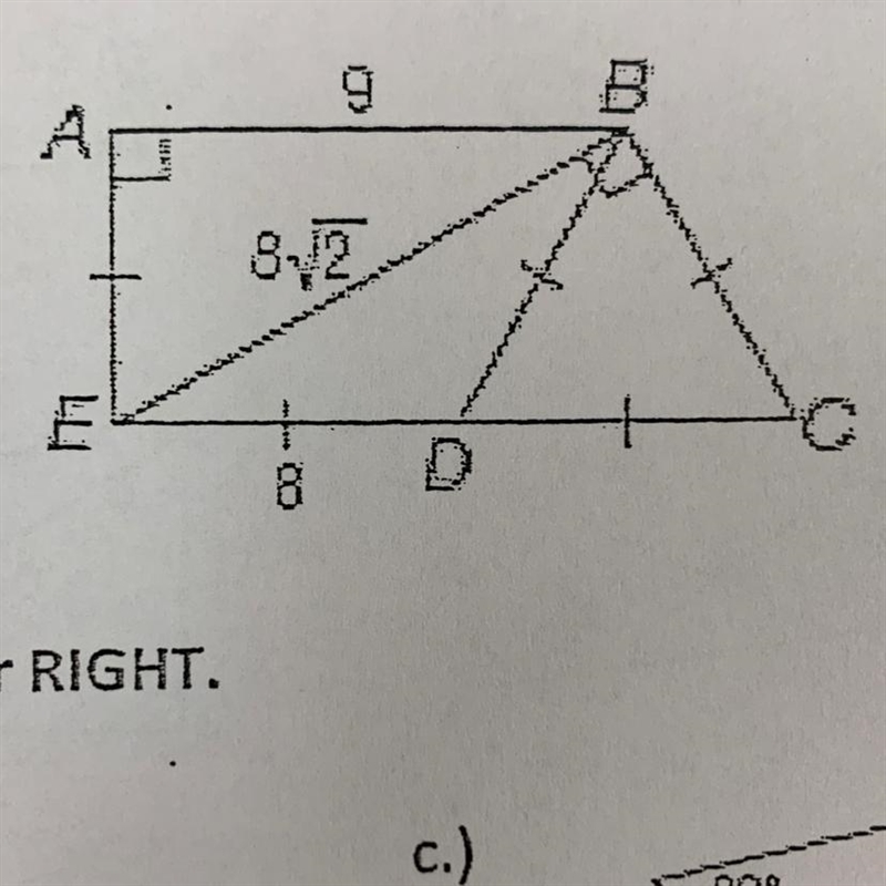 1.) Classify each triangle as EQUILATERAL, ISOSCELES or SCALENE. a.) AABE b.) ΔEDB-example-1