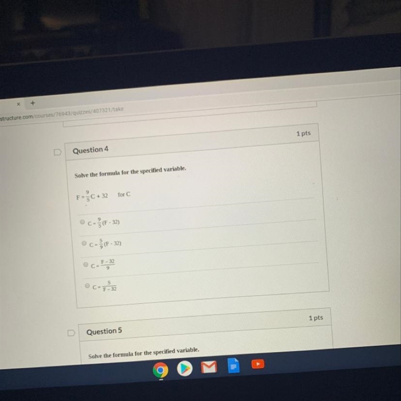 Question number 4, solve the formula for the specified variable-example-1