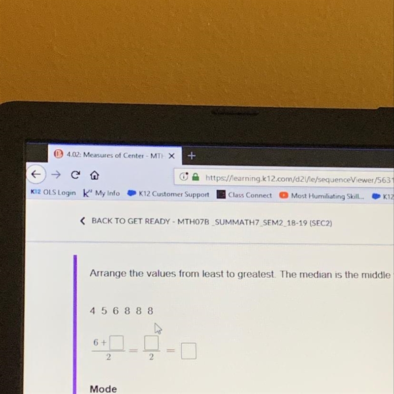 Arrange the values from least to greatest 4 5 6 8 8 8 Plz help!-example-1