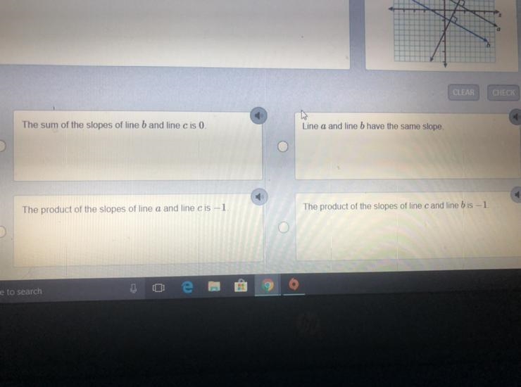 Lines a and b are parallel Line c is perpendicular to both line a and line b. Which-example-1