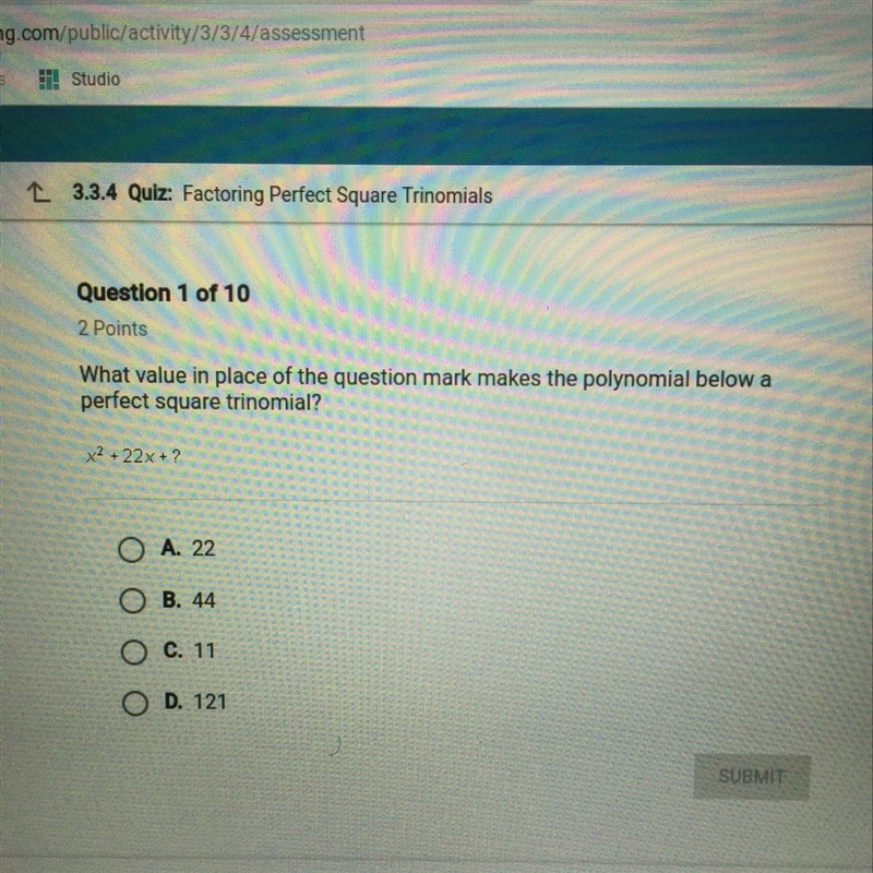 What value in place of the question mark makes the polynomial below a perfect square-example-1