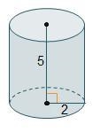 A right cylinder has a radius of 2 units and height of 5 units. What is the volume-example-1