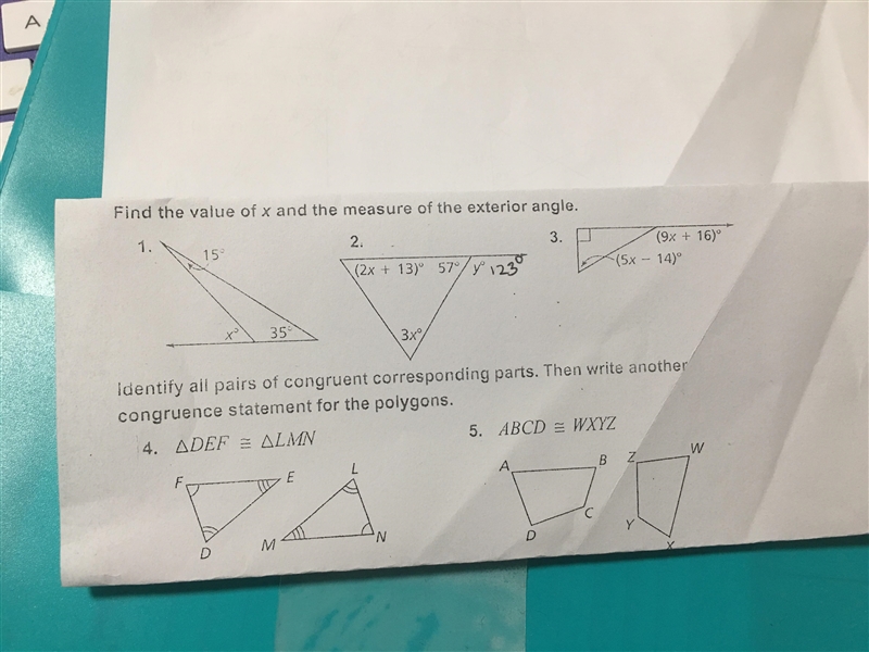 Need help answering these five geometry questions I need answers-example-1