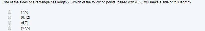 One of the sides of a rectangle has length 7. Which of the following points, paired-example-1