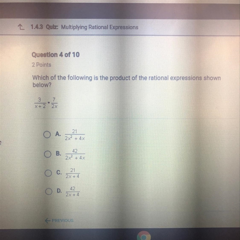 Which of the following is the product of the rational expression shown below?-example-1