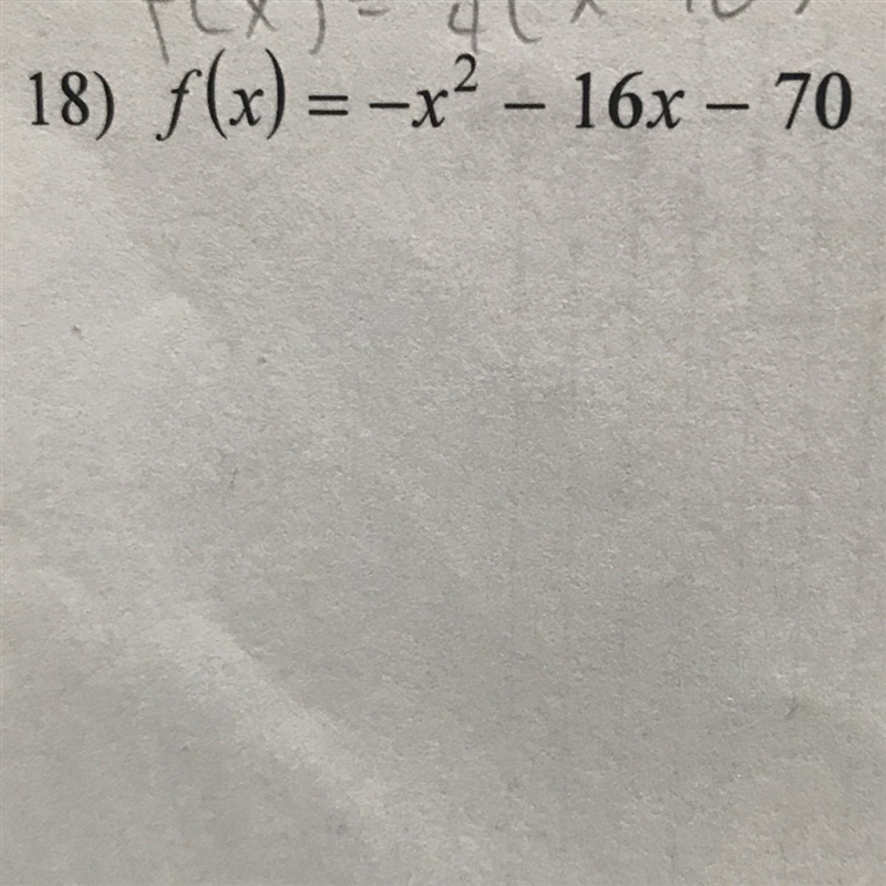 Hey guys! Pls. Help me answer this equation. This one is to write the vertex form-example-1