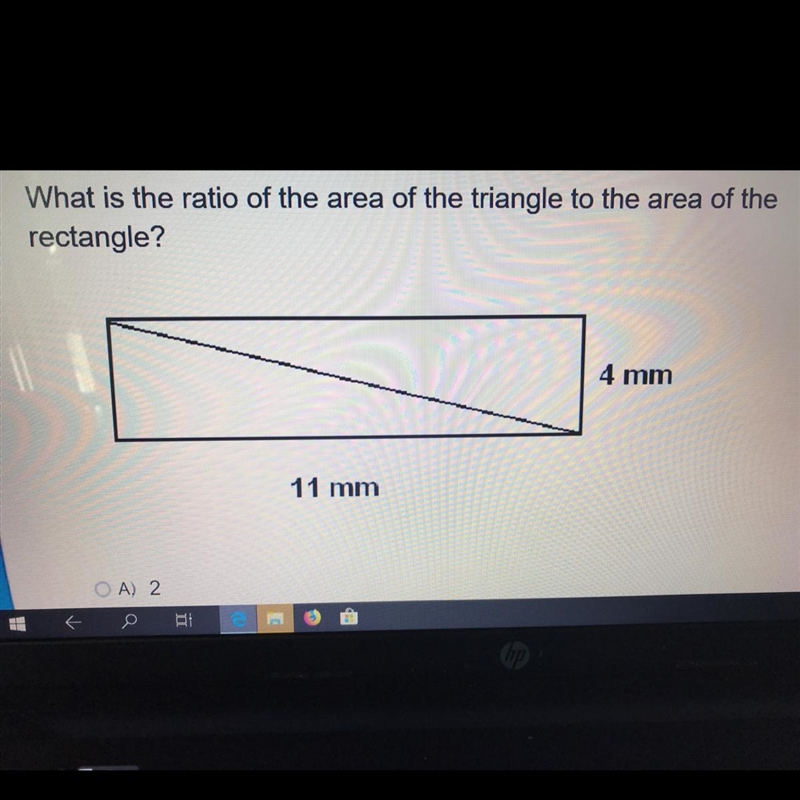 What is the ratio of the area of the triangle to the area of the rectangle?-example-1