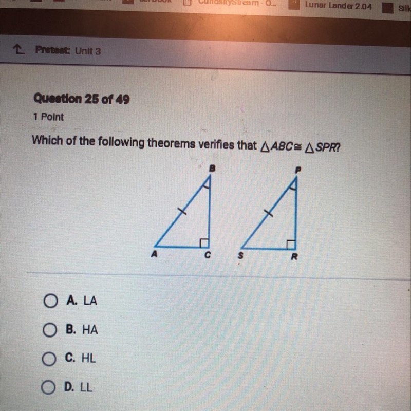 Which of the following theorems verifies that ABC=SPR? LOOK AT PICTURE-example-1