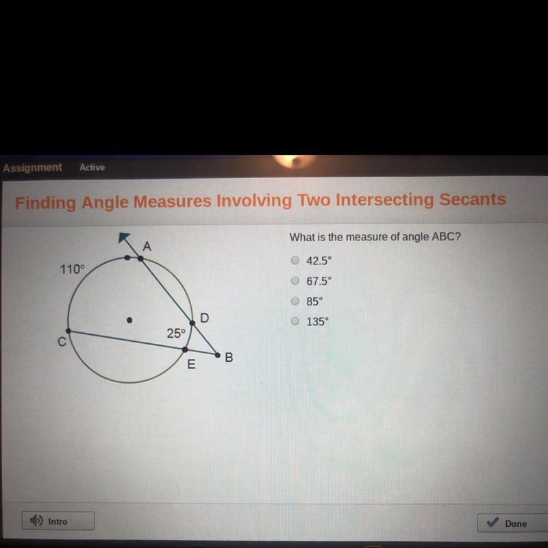 What is the measure of angle ABC?-example-1