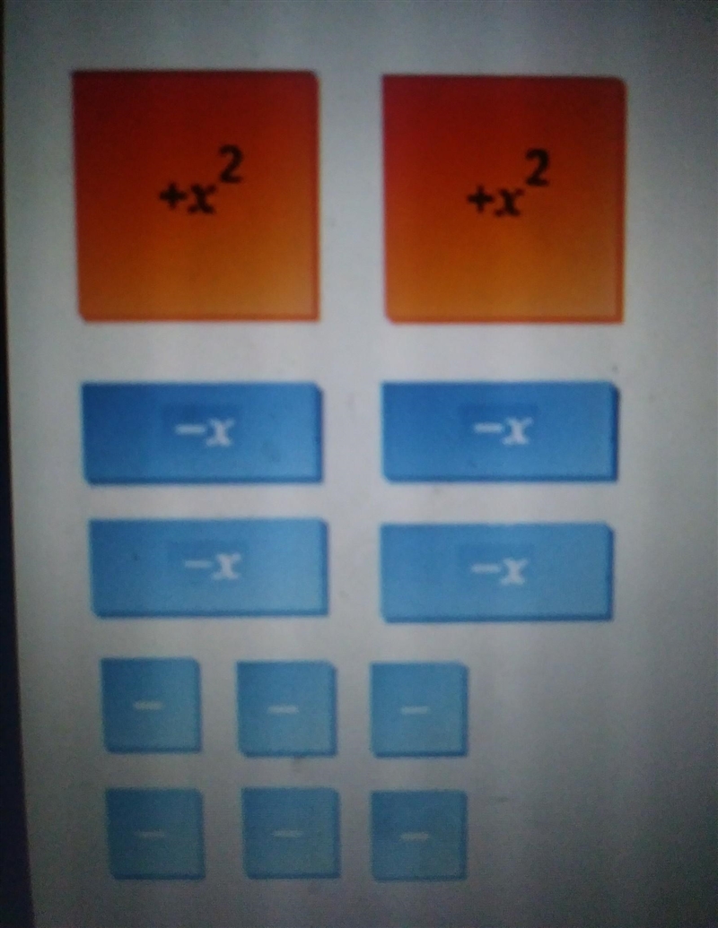 Which polynomial is represented by the algebra tiles? A. 2x^(2) - \: 4x \: - \: 6 B-example-1