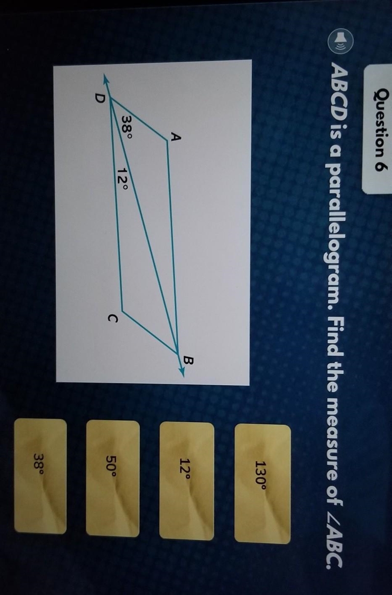 ABCD is a parallelogram. Find the measure of angle ABC.​-example-1