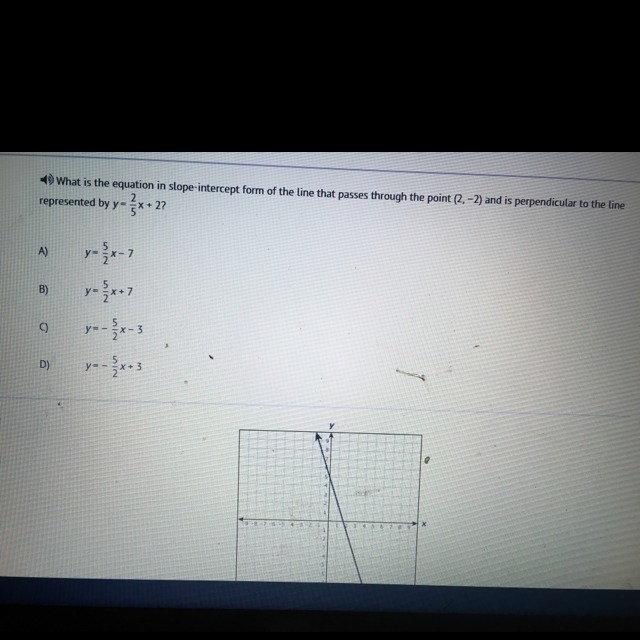 What is the equation in the slope intercept form of the line that passes through the-example-1