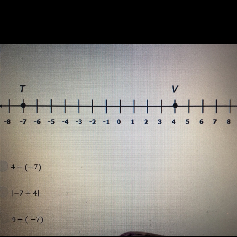 Select all expressions that show the distance between t and v-example-1