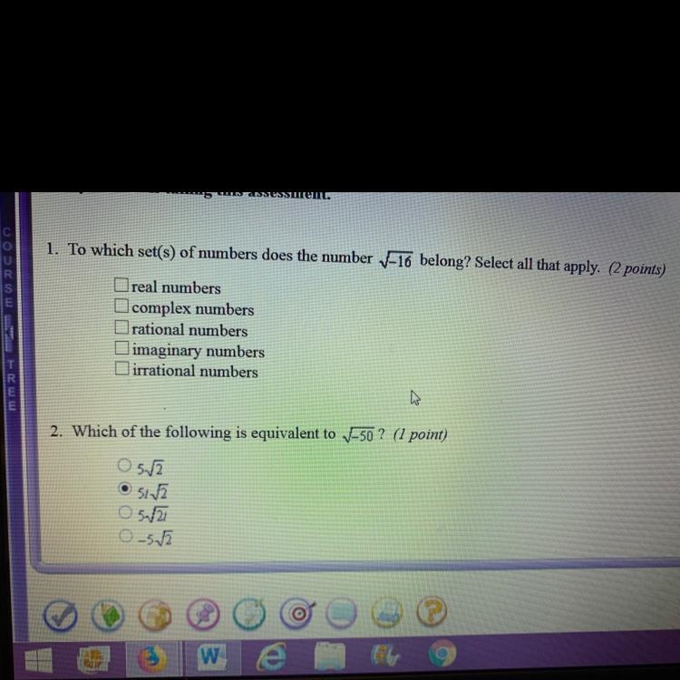 Help with 1??? It has two answers. I think one of them is imaginary numbers-example-1