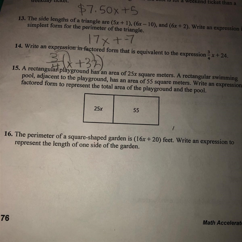 The perimeter of a square shaped garden is (16x+20) feet. Write an expression to represent-example-1