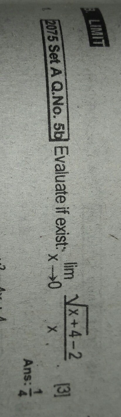 Limit    x~0 (√x+4)-2 -------- X Please solve it in detail-example-1