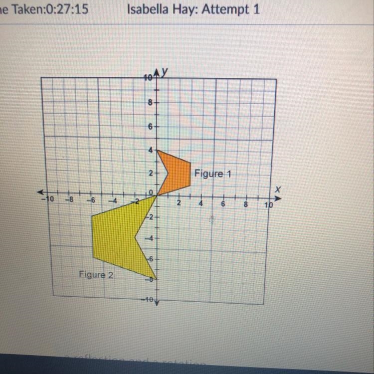 Need help quick!!! Which sequence of transformations will turn Figure 1 into Figure-example-1