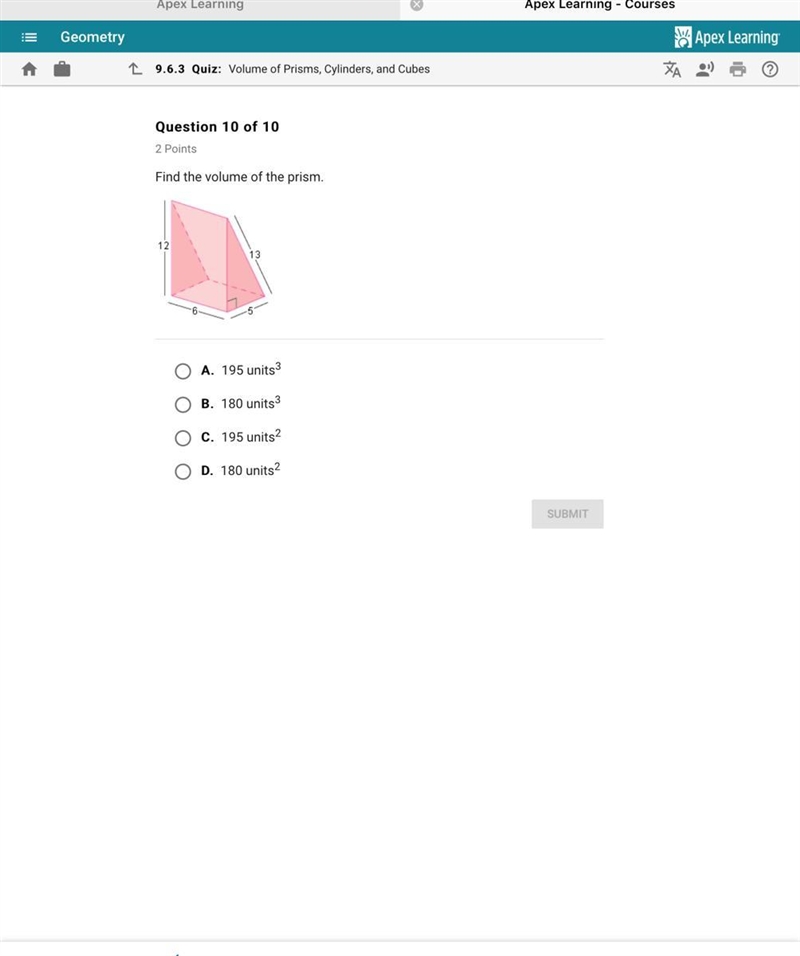 Find the volume of the prism-example-1