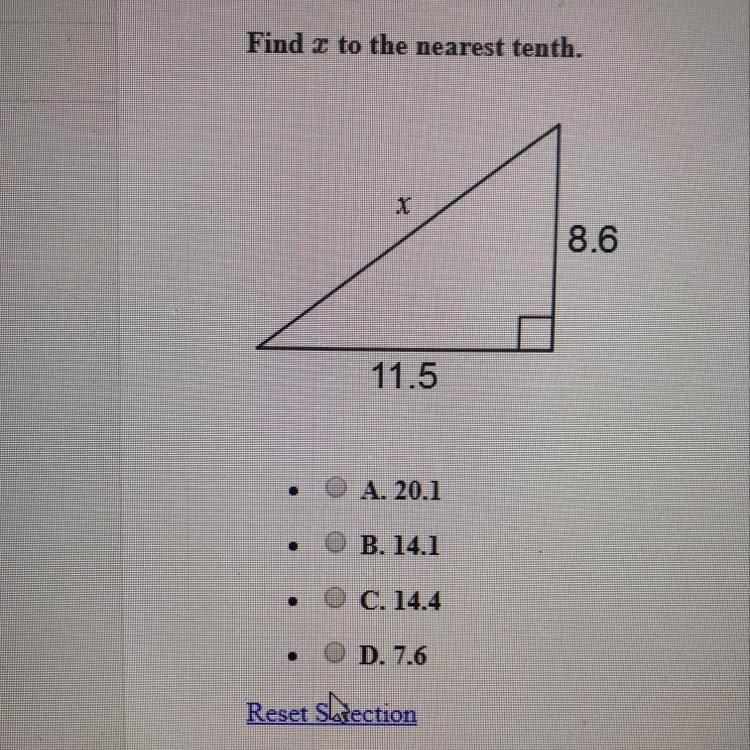 Find x to the nearest tenth. Please answer quick-example-1