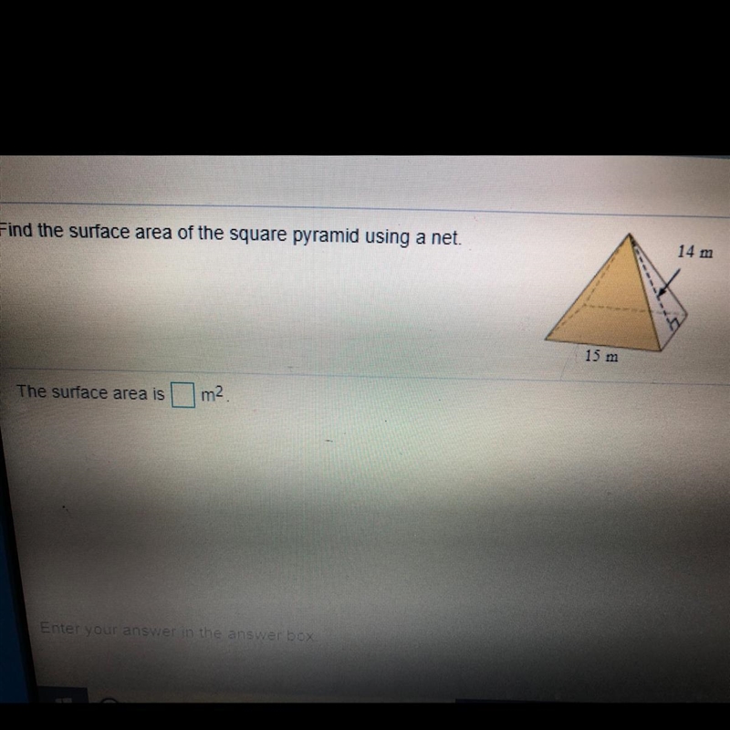 Find the surface area of the square pyramid using net-example-1