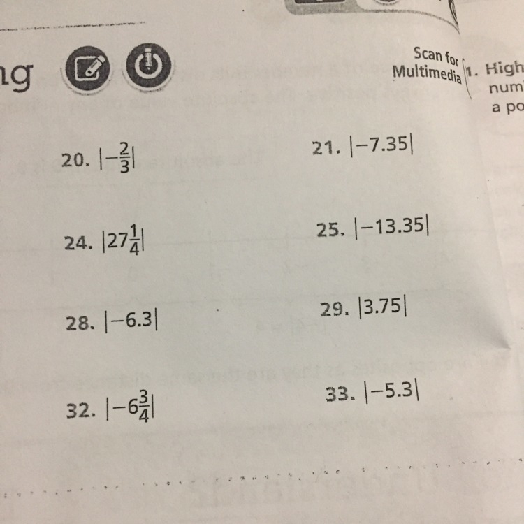 Need help with other part of homework!!!! Find each absolute value-example-1