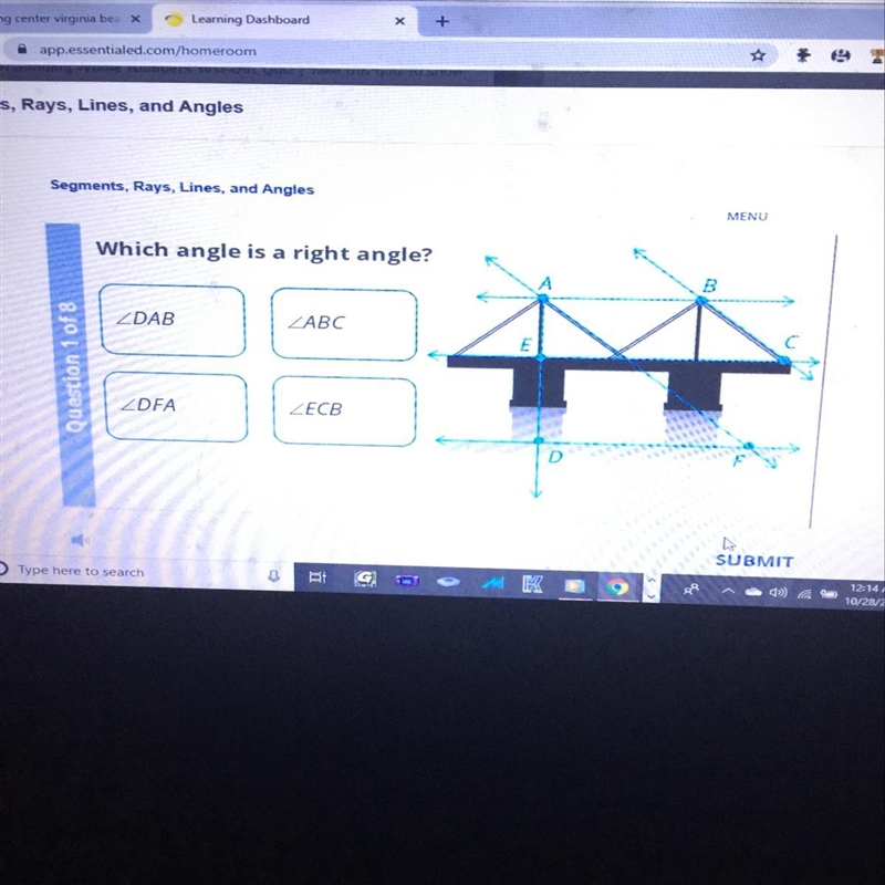 Which angle is a right angle-example-1