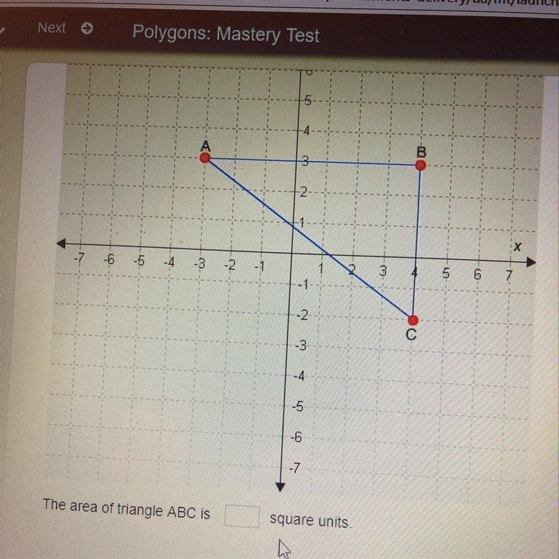 The area of triangle ABC is __?-example-1