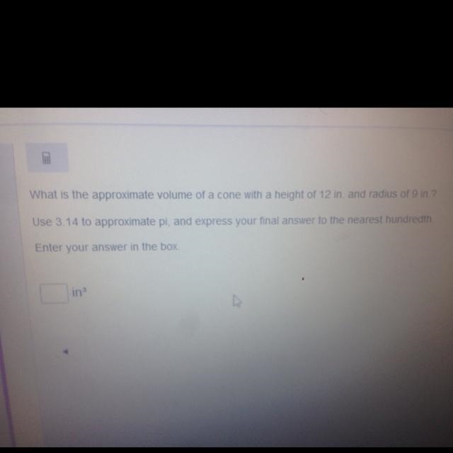 What is the approximate volume of a cone with a height of 12 in-example-1