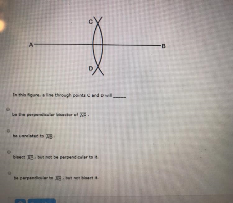 In this figure, a line through points C and D will ______.-example-1