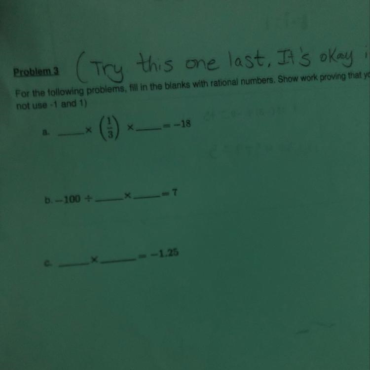 For the following problems, fill in the blanks with rational numbers. Show work proving-example-1