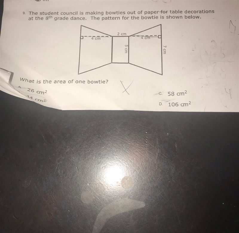 Can you guys please help? also explain step by step. (Letter B is 34cm squared)-example-1