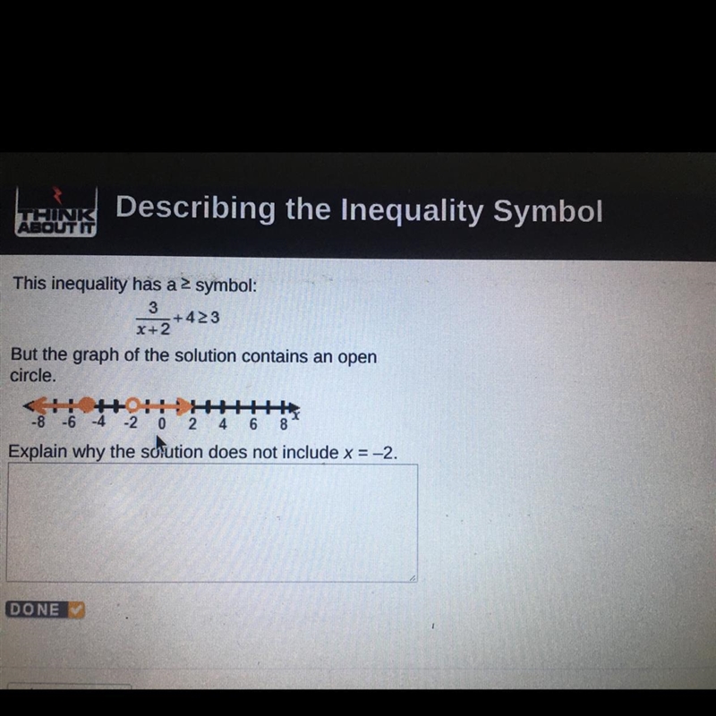 Explain why the solution does not include x=-2.-example-1