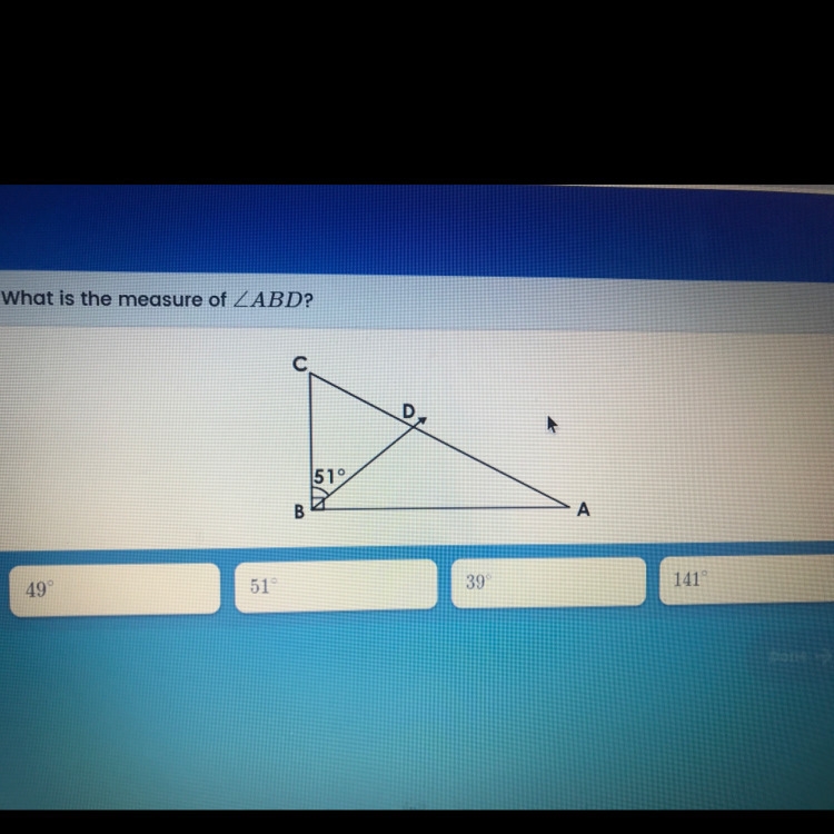 What is the measure of L ABD?-example-1