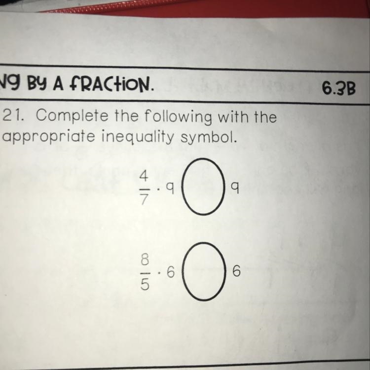 Complete the following with the appropriate symbol-example-1