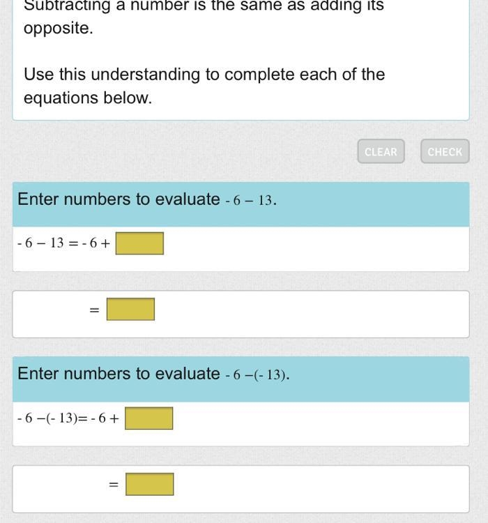 Subtracting a number is the same as adding its opposite. Use this understanding to-example-1