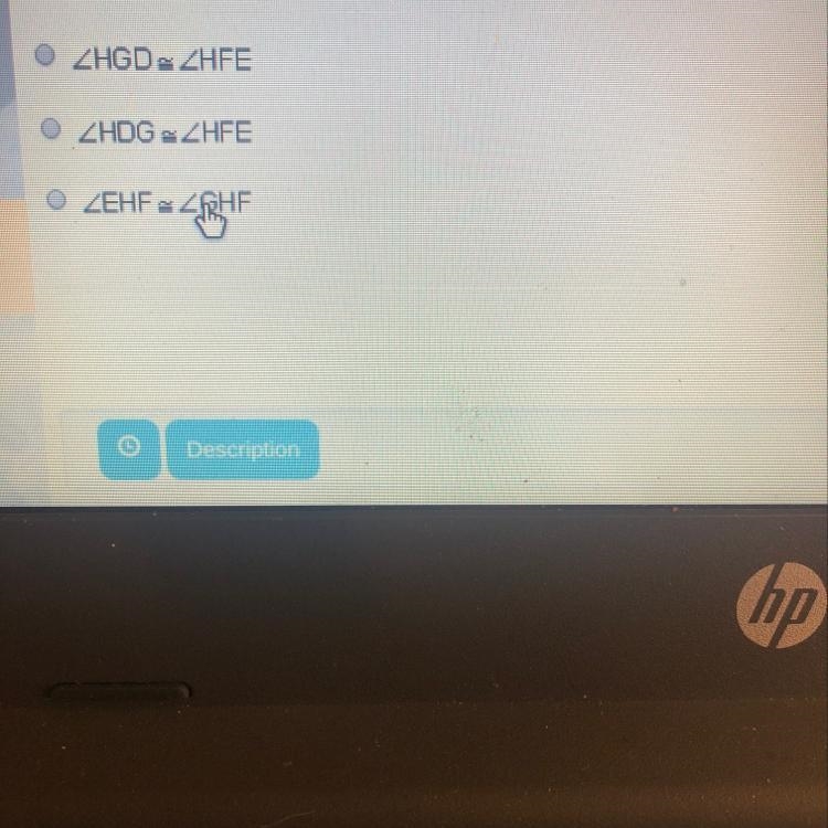 In the figure, ADHG = AFHE. Which statement is true by CPCTC?-example-1