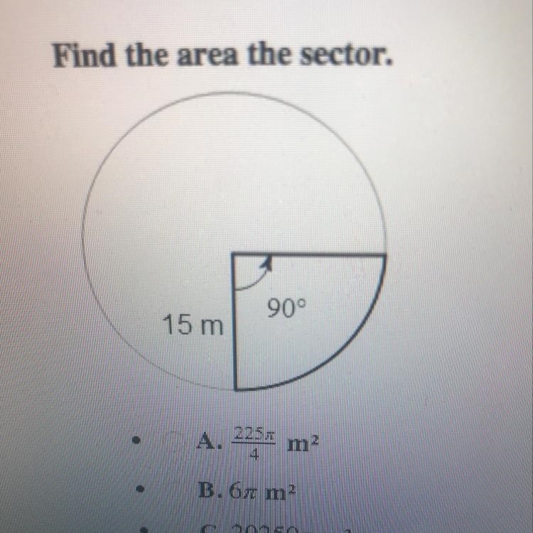 Find the area the sector-example-1