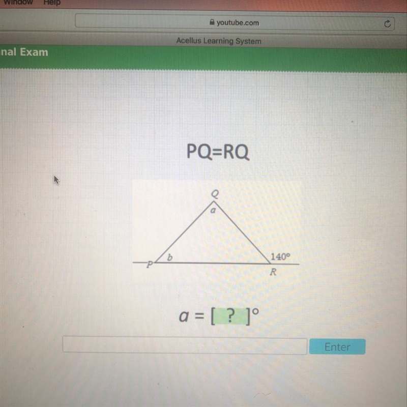 PQ=RQ a=? Please need help!!-example-1