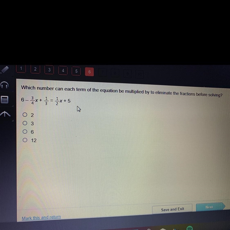 Which number can each term of the equation be multiplied by to eliminate the fractions-example-1